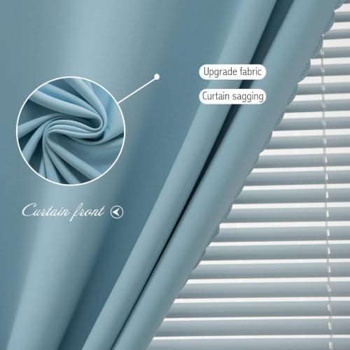 Self Adhesive Curtains, Use for Bedroom, Lake Blue, 2 Panels - Image 5
