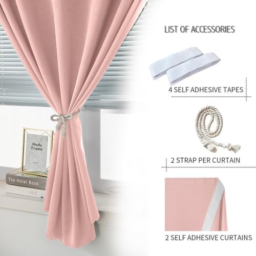 Portable Light Blocking Curtains Self-Stick Design, Removable Adhesive Window - Image 2