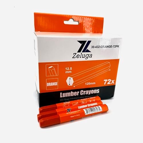 Zeluga 4.7in. x 0.5in. Hex Shape Industrial Lumber Marking Crayons - Image 5