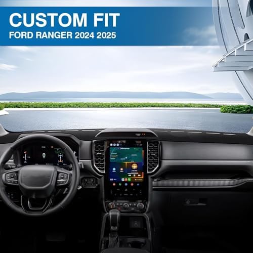 KUST Black Dash Cover for Ford Ranger 2024 2025 2026 Polyester Dashboard Cover - Image 3