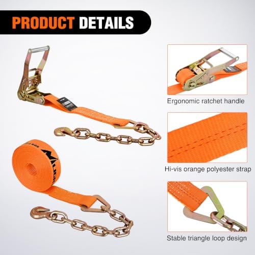 Nilight Chain Ratchet Straps 2" x 30' 10, 000 LBS Break Strength - Image 6