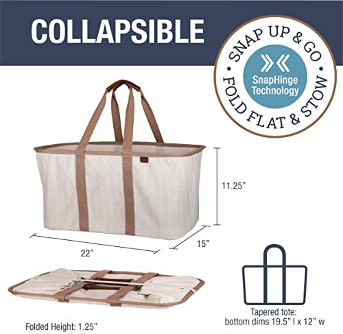 CleverMade Collapsible Laundry Baskets, 50L LUXE Tote 2 Pack - Image 2