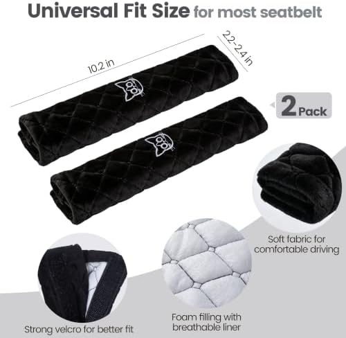 Amooca 2 Pack Seat Belt Covers Soft Shoulder Pad - Image 4