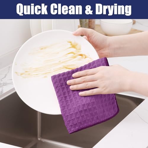 Homaxy Microfiber Waffle Weave Kitchen Towels, 4 Pack - Image 4