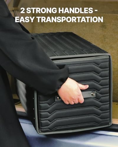 Owleys Car Trunk Organizer, PU Leather, 17.7in 40L - Image 4