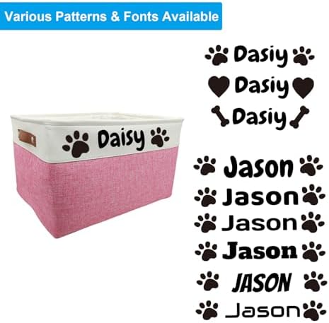 Large Personalized Dog Toy Basket Custom Dog Toy Box Foldable Dog Gift - Image 5