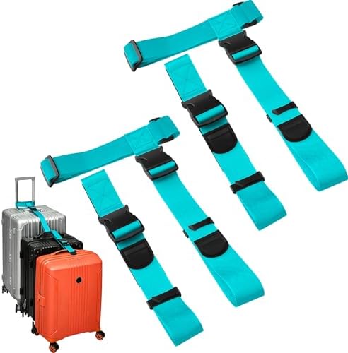 BILIONE 4 Pack Luggage Connector Straps, Connect 3 Suitcases ＆ Add A Bag by BILIONE