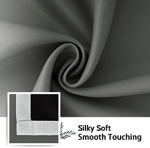SimpleHome 100% Blackout Ombre Bedroom Curtains Grey and Greyish White - Image 6