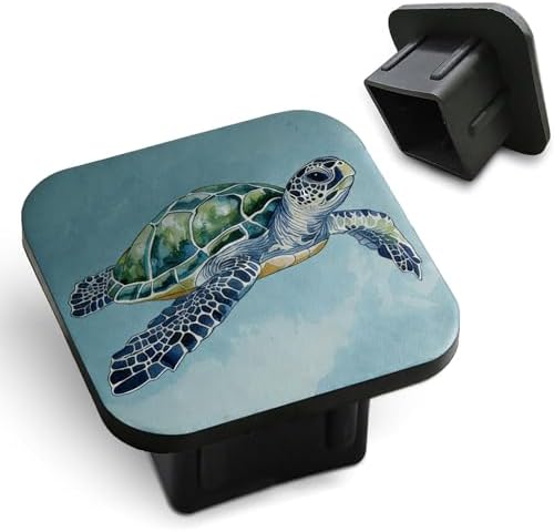 Hitch Receiver Cover 2" Watercolor Sea Turtle Trailer Hitch Cover Tube Cap by Unknown