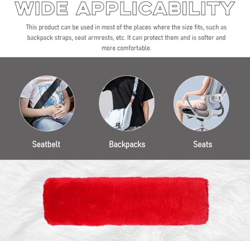 2 PCS Seat Belt Shoulder Pads, Soft Fluffy Plush Seat Belt Shoulder Strap Covers - Image 6