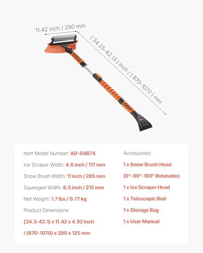 VEVOR Car Snow Brush, 3-in-1 Snow Remover - Image 7