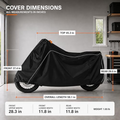 Electric Dirt Bike Cover, Fits 12"-14" Fat Tire E-Bikes, 600D Waterproof - Image 2