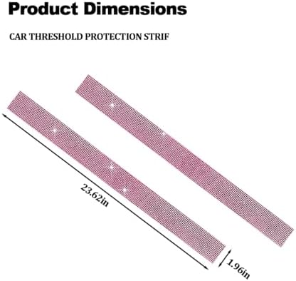 2PCS Bling Car Door Sill Protector, Shiny Crystal Rhinestone Door Edge Entry - Image 2