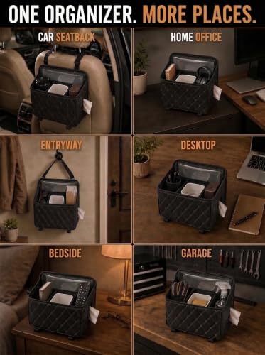Brovik Car Backseat Organizer, Dry Wet Separation PU Leather Bag - Image 5