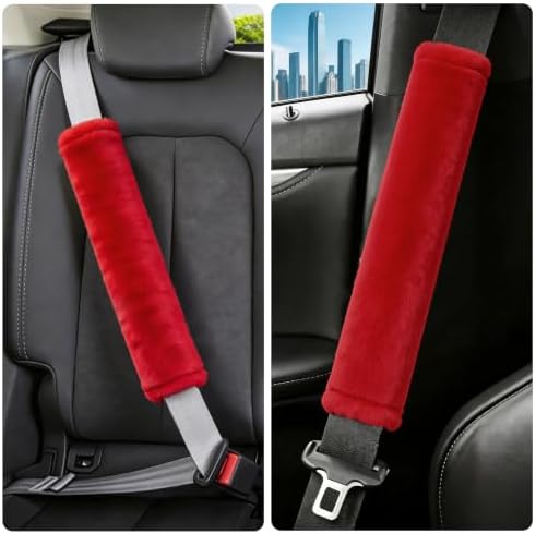 Amooca 15.7in Extra Long Furry Universal Car Seatbelt Cover Shoulder Pad - Image 6