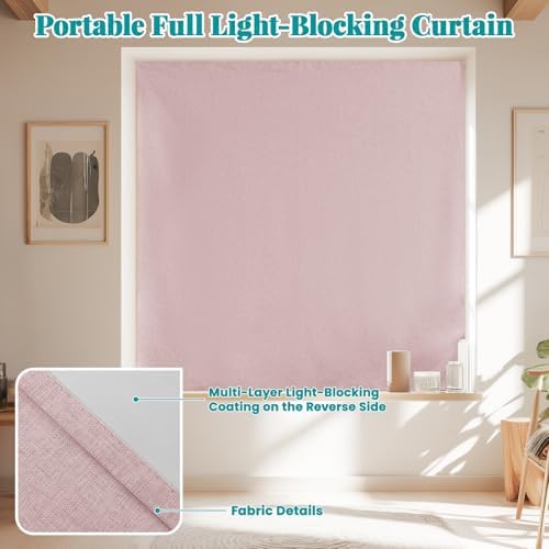 100% Blackout Self Adhesive Curtains, Fabric Temporary Window Coverings Easy to - Image 6