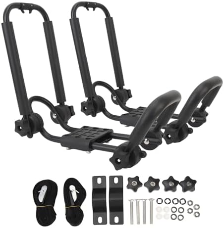 2pcs Kayak Roof Rack Universal Folding Adjustable Canoe Car Top Carrier by Psytfei