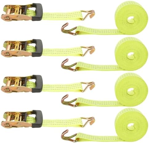 4 Pack 1.5 Inch x 20 ft Ratchet Straps by HNBun