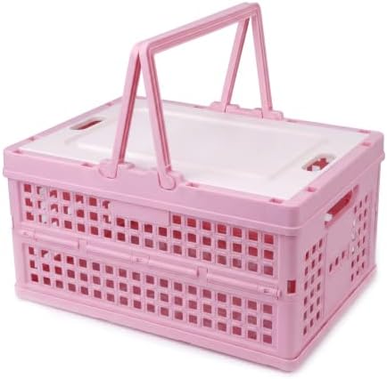Collapsible Storage Crate, Foldable Plastic Basket by Vivikivi