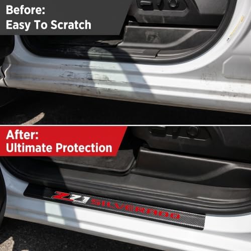 4PCS Z71 Carbon Fiber Door Sill Protector Decals - Image 4