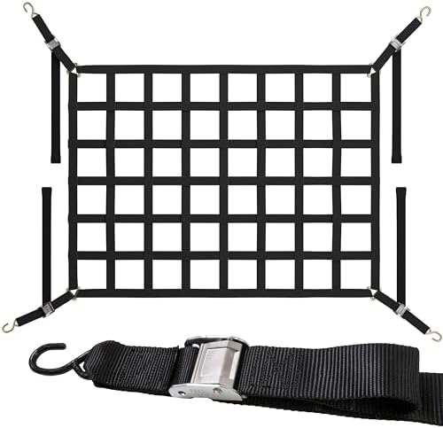 US Cargo Control Cargo Net for Pickup Truck Bed 5.5 FT x 4.2 FT, Adjustable by USCargoControl