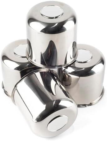 4Pcs 5.15" Stainless Trailer Wheel Center Caps, 4.95" H Chrome - Image 2