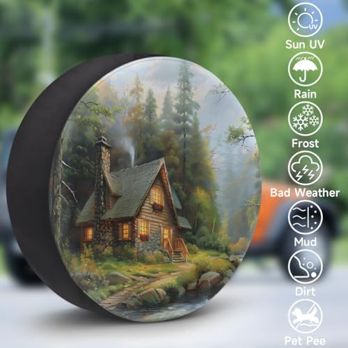 Landscape Spare Tire Cover 14in Spare Wheel Covers Tire Storage Cover - Image 3