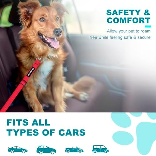2 PCS Dog Seat Belt for Car Frskcssd Adjustable Dog Car Harness Heavy Duty - Image 5