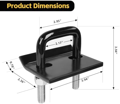 MaxxHaul Hitch Tightener with Rubber Coated Pin Anti‑Rattle Stabilizer - Image 2