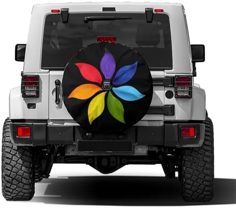 Color Chakra Mandala Spare Tire Cover by Foruidea