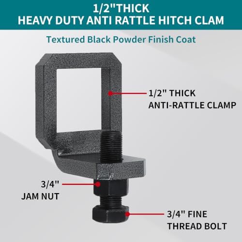 Anti Rattle Hitch Clamp 2.5" Heavy Duty Steel Hitches - Image 3