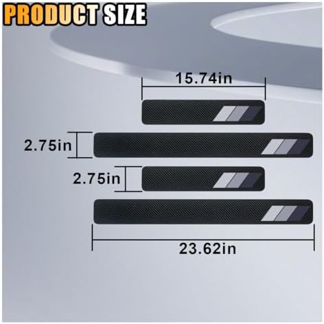 4PCS Tri-Color Door Sill Protectors, Carbon Fiber Door Threshold Protection - Image 2