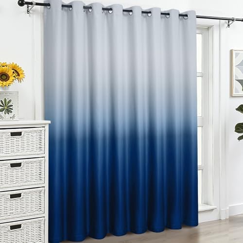 SimpleHome Ombre Gradient Blue White to Gray Curtains - Image 7