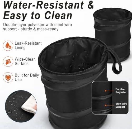 2 Pack Collapsible Car Trash Can Pop Up Mini Garbage Can - Image 3