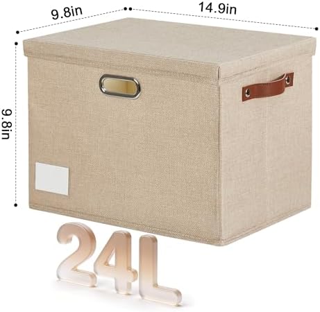 15" Fabric Storage Box with Lids - Image 2