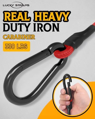 8 Pack 18" Carabiner Bungee Cords Heavy Duty Outdoor, 190 Lb Break Strength - Image 3