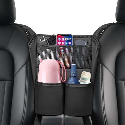 FLORICH Car Organizer Storage Between Seats, Leather Seat Organizer Purse by FLORICH