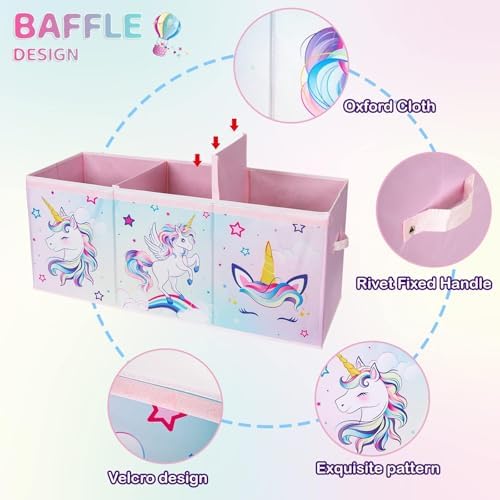 WERNNSAI Extra Large Toy Chest, Unicorn Toy Box Chest Organizer - Image 3