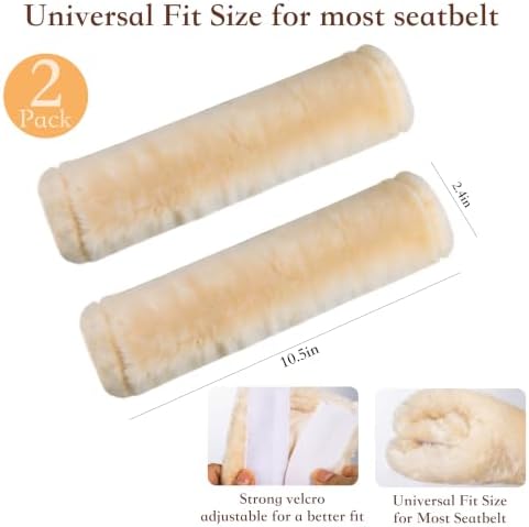 Amooca 2-Pack Soft Furry Universal Seatbelt Cover Car Shoulder Pad - Image 5