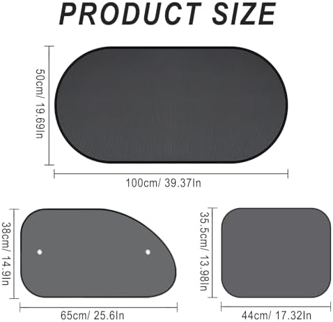 Car Window Shades 5 Pack, Mesh Side & Rear Window Screen Cover, Suction Cup - Image 2
