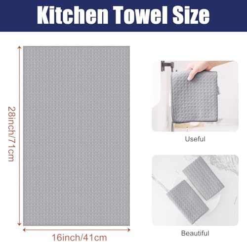 Homaxy Microfiber Waffle Weave Kitchen Towels, 4 Pack - Image 2
