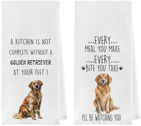 Golden Retriever Dish Towels Set by Geqtt