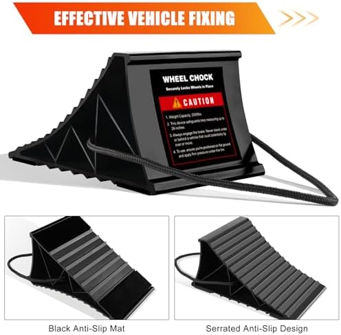 Wheel Chocks for RV Trailer, 4 Pack Non Slip Wheel Chocks for Travel Trailers - Image 3