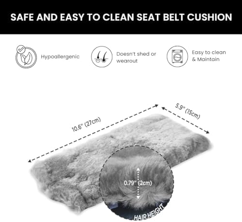 Andalus Brands 2-Pack Authentic Sheepskin Seat Belt Cover Pad – Ultra Soft Car - Image 5