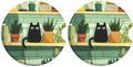 2 Pack Ceramic Car Coasters for Cup Holder, 2.56 in Anti Slip Absorbent Coaster by Rueneaj