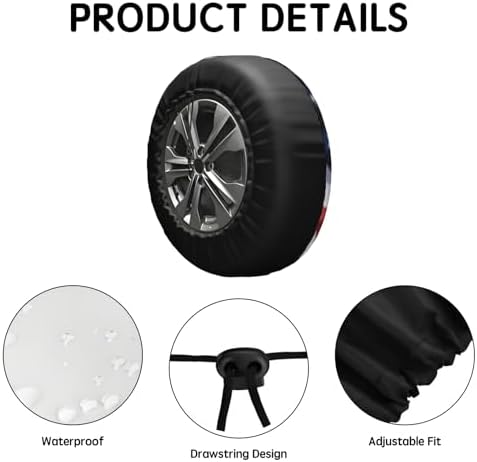 American Flag Star Spare Tire Cover USA Eagle Wheel Covers 15 Inch - Image 4