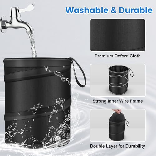 2 Pack Mini Trash Can for Car, Leakproof Pop-Up Car Trash Can - Image 4