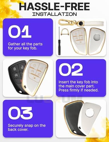 Lucrum Compatible with Chevy, Buick Key Fob Cover & Keychain - Image 6