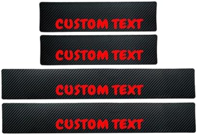 Custom Text Car Accessories 4 Pcs Carbon Fiber Door Sill Scuff Plate Auto Door - Image 3