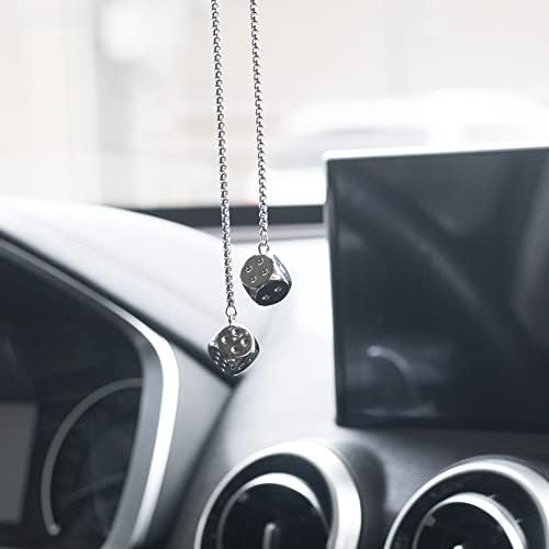 Creative Hanging Dice with Dots Car Metal Pendant Rear View Mirrors Charms - Image 5